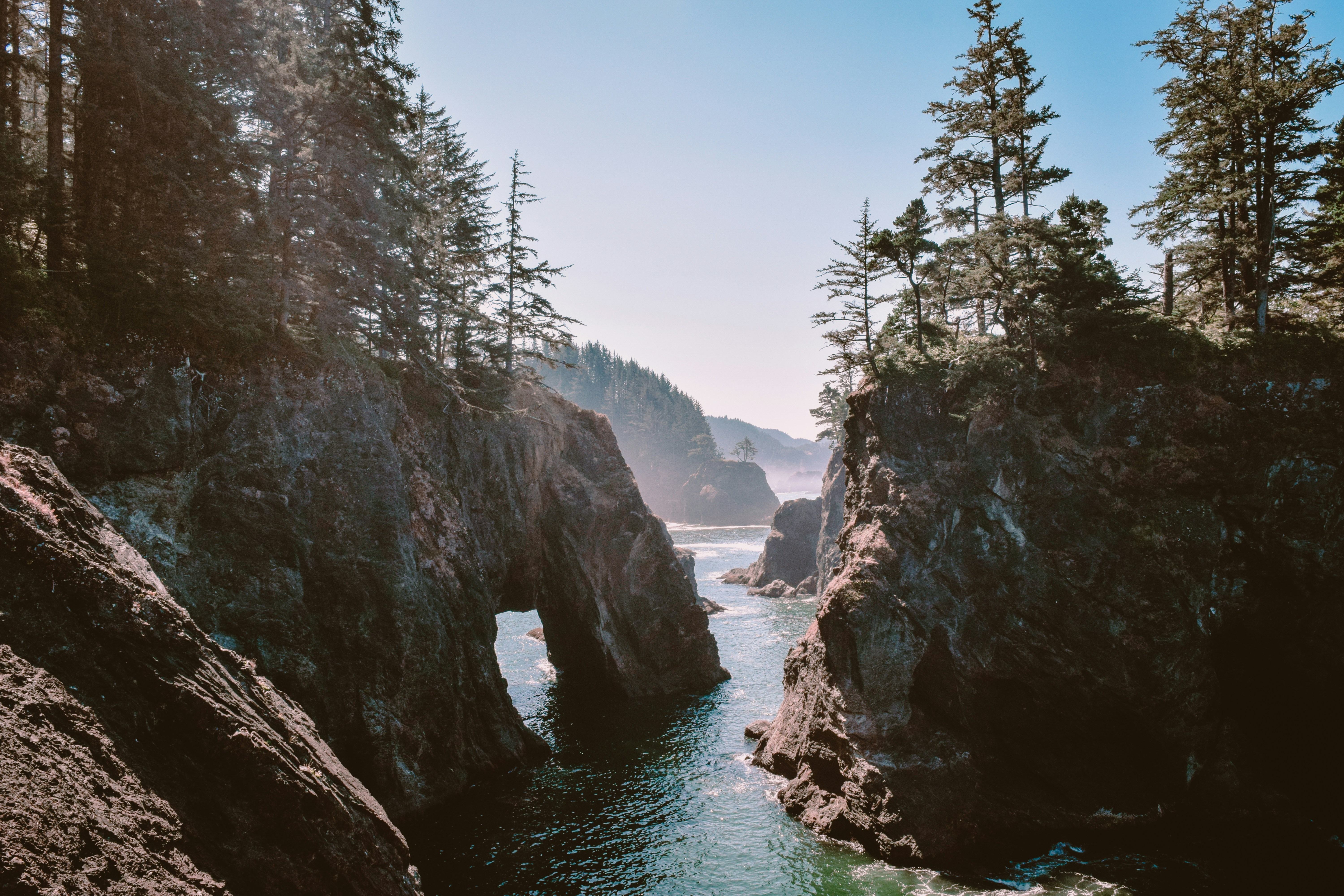 Dramatic coastal rock formations along the Oregon Coast